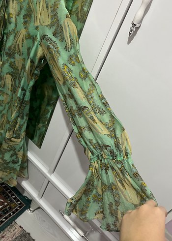 Uzun Yeşil Bohem Elbise - Görsel 2