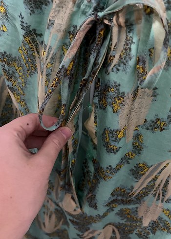 Uzun Yeşil Bohem Elbise - Görsel 3