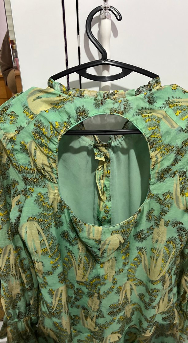 Uzun Yeşil Bohem Elbise - Görsel 4