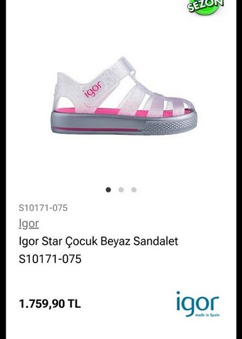 Igor İgor Cocuk Beyaz Sandalet