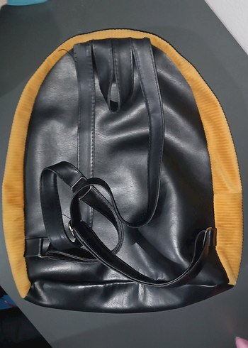 Kadın Sarı Kadife Sırt Çantası - Görsel 2