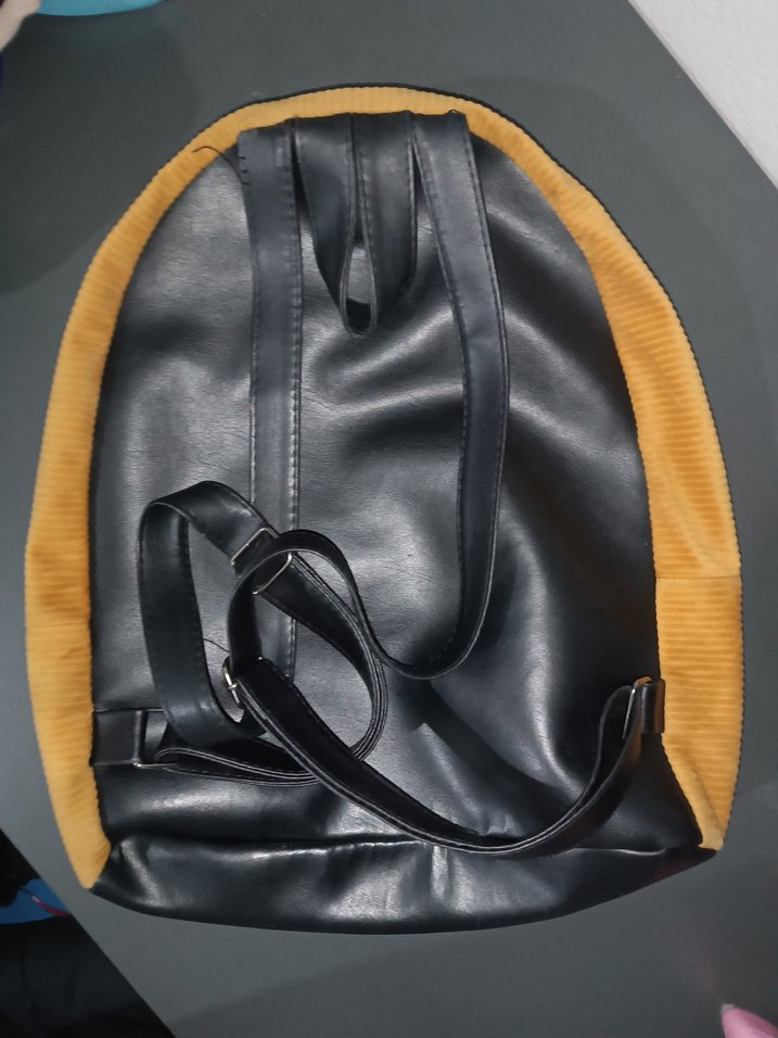 Kadın Sarı Kadife Sırt Çantası - Görsel 2