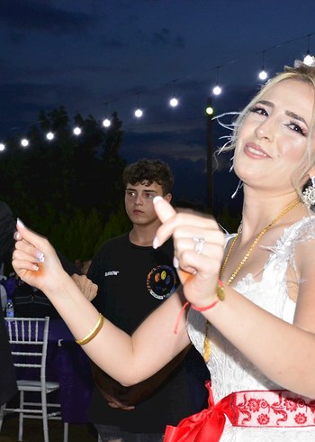 Beyaz Parlak Taşlı Gelin Tacı ve Küpe Seti - Görsel 6