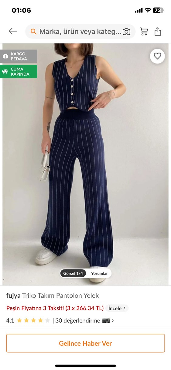 Fujya Kadın Triko Takım Pantolon Yelek - Görsel 2