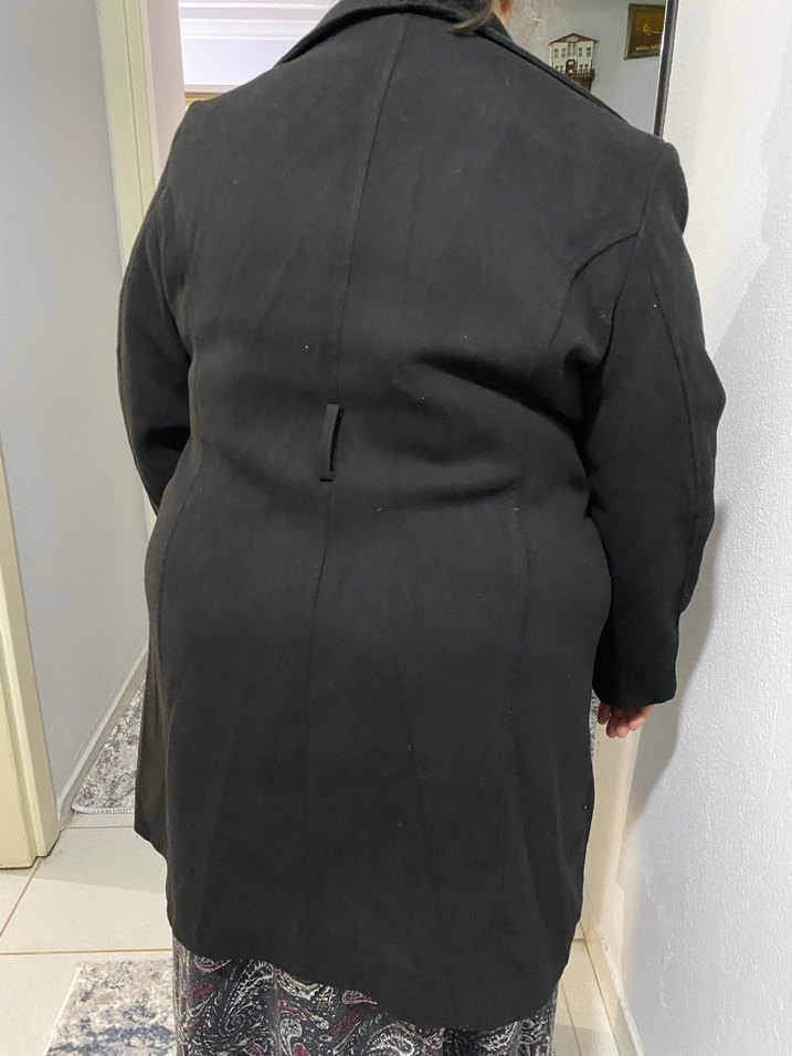 Siyah Çift Düğmeli Kaban - Görsel 2