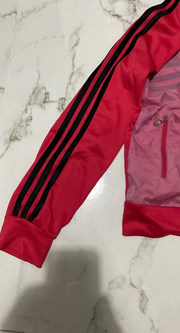 Adidas Kadın Pembe Fermuarlı Spor Ceket - Görsel 2