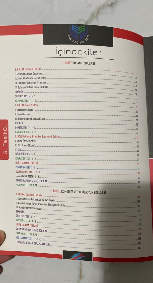 11. Sınıf Biyoloji 3. Fasikül Kitabı - Görsel 2