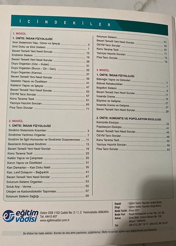 MSB 11. Sınıf Biyoloji Modüler Soru Bankası - Görsel 2