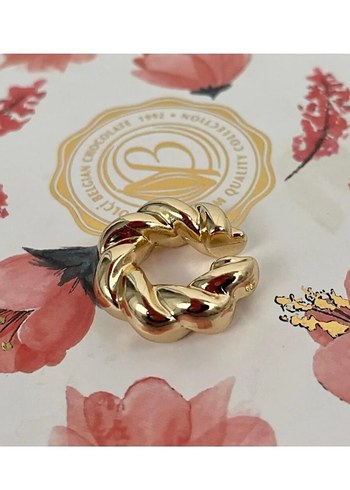 Diğer Zincir Detaylı Mini Altın Kıkırdak Küpe