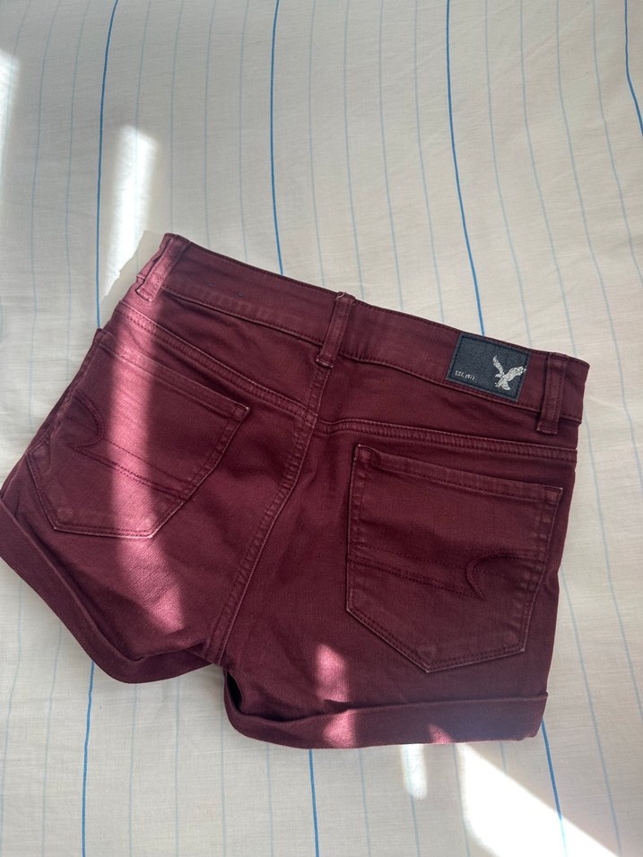 Bordo Mini Şort - Görsel 3