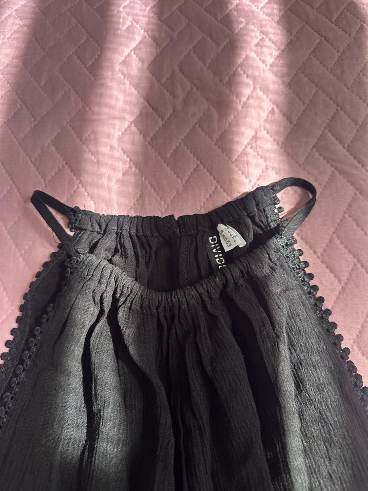 Siyah kolsuz crop/Bluz - Görsel 2