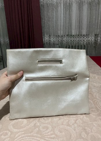 Beden beyaz Renk Beyaz Deri Parlak Kadın Portföy Çanta