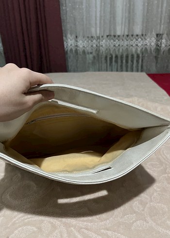 Diğer Beyaz Deri Parlak Kadın Portföy Çanta