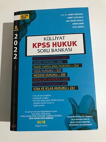 Külliyat Kpss hukuk soru bankası güncel basım