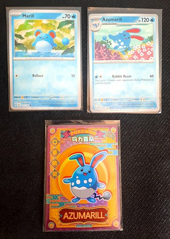 Marill ve Azumarill Pokemon Kartları Seti