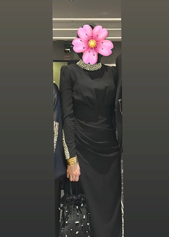 Siyah Drapeli Taşlı Abiye