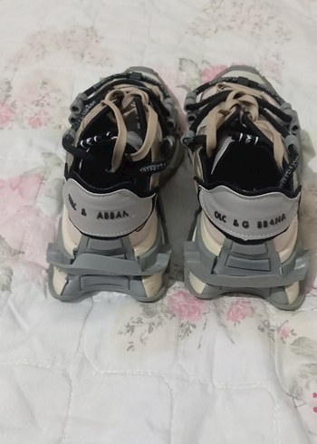 Dolce & Gabbana Bej Yılan Desenli Bağcıklı Kadın Spor Ayakkabı