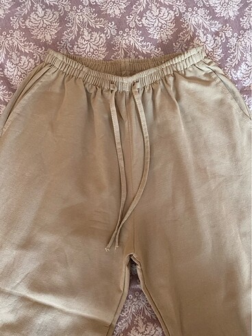 Diğer Keten krem pantalon