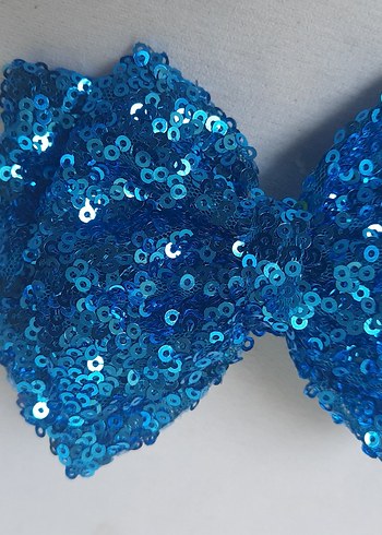 Mavi Payetli Örgü Kurdele Saç Aksesuarı - Görsel 4