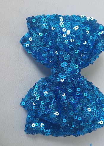 Mavi Payetli Örgü Kurdele Saç Aksesuarı - Görsel 5