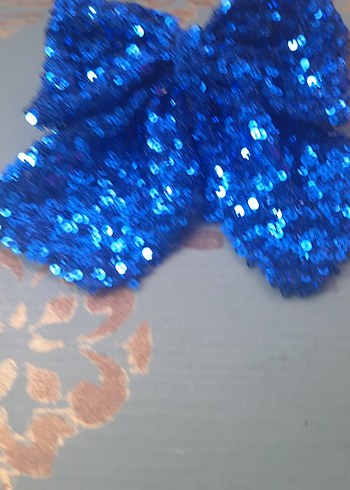 Mavi Payetli Örgü Kurdele Saç Aksesuarı - Görsel 2