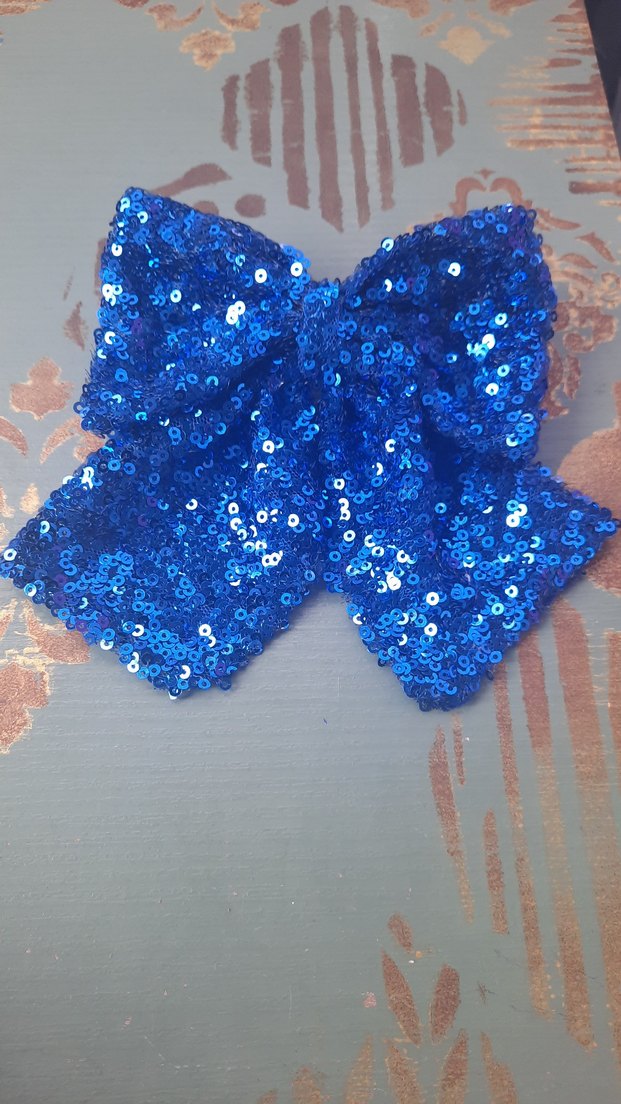 Mavi Payetli Örgü Kurdele Saç Aksesuarı - Görsel 3