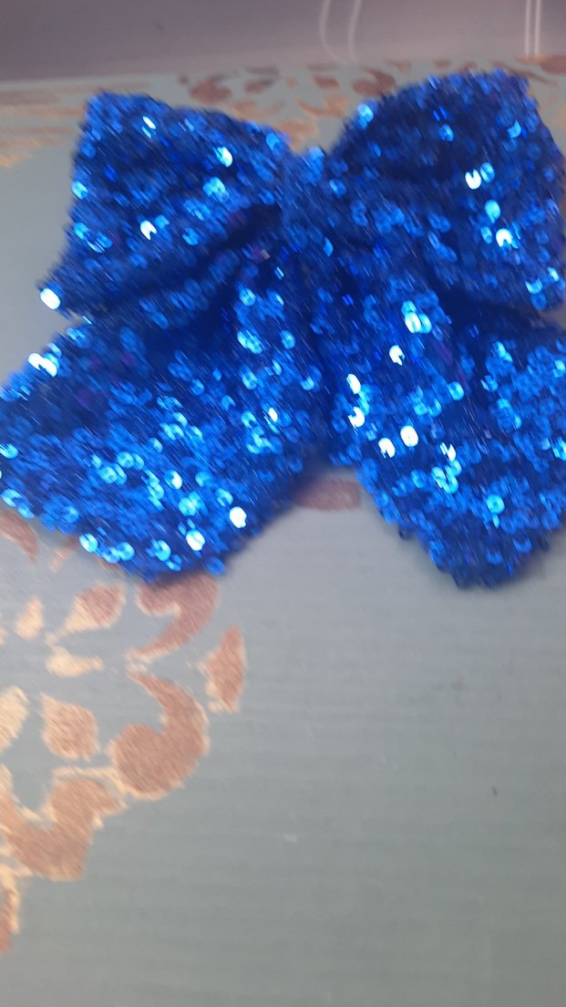 Mavi Payetli Örgü Kurdele Saç Aksesuarı - Görsel 2