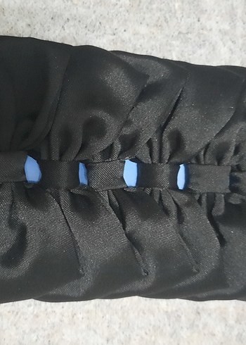 Gri Sentetik Kumaş Fiyonk Saç Aksesuarı - Görsel 2