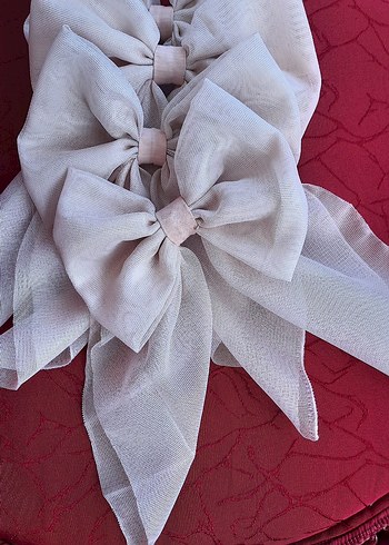 Bej Büyük Fiyonk Saç Aksesuarı - Görsel 5