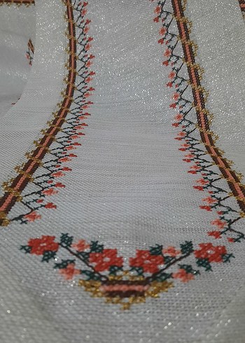 Nakışlı Beyaz Kumaş Seti - Görsel 6