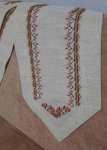 Nakışlı Beyaz Kumaş Seti - Görsel 7