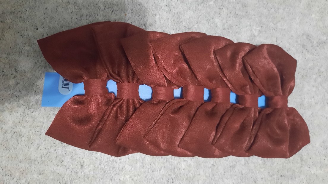 Bordo Parlak Kumaş Fiyonk Saç Aksesuarı - Görsel 2