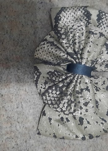 Kahverengi Desenli Büyük Fiyonk Saç Aksesuarı - Görsel 2