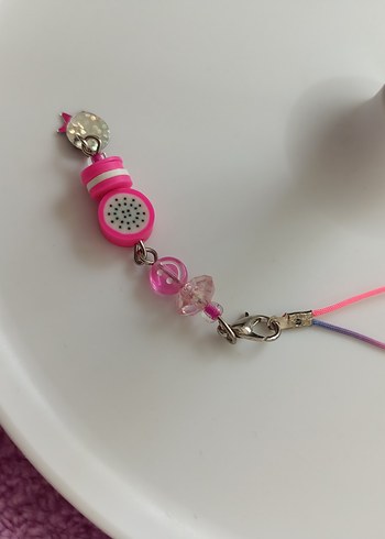 Bordo Boncuklu Çiçekli Kadın Charm - Görsel 9