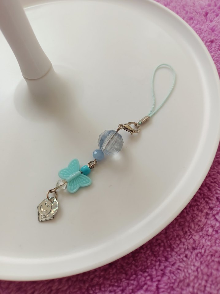 Bordo Boncuklu Çiçekli Kadın Charm - Görsel 3