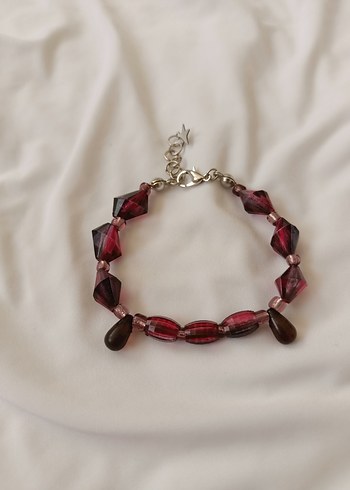 Vintage Love Bordo Boncuklu Bohem Kadın Bileklik
