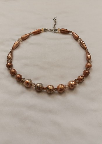 Bej Boncuklu Bohem Midi Choker Kolye
