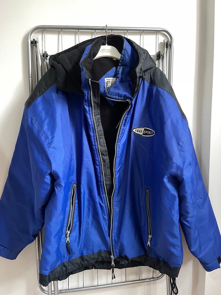 Erkek Mavi Fermuarlı Kayak Ceketi - Görsel 5