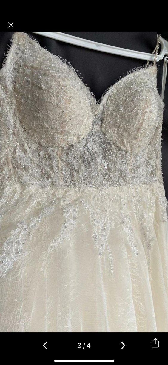 Beyaz Straplez A Kesim Uzun Gelinlik - Görsel 2