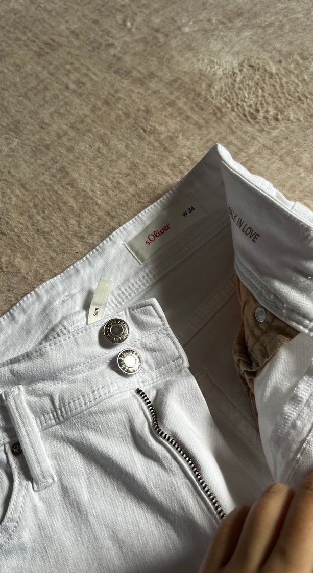 Beyaz Midi Denim Kadın Şort - Görsel 2