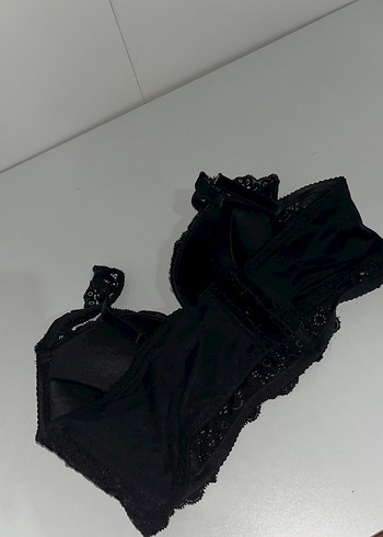 Siyah dantelli Desenli Midi Sütyen 85b - Görsel 2