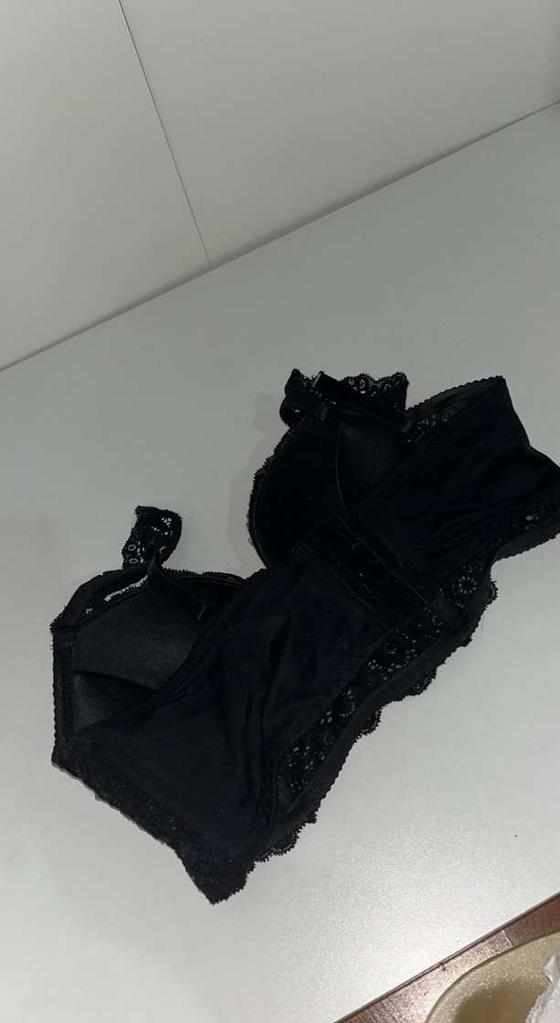 Siyah dantelli Desenli Midi Sütyen 85b - Görsel 2