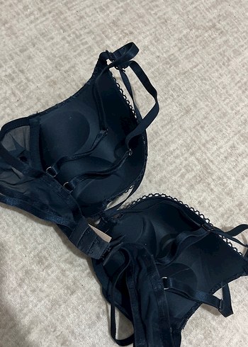 Lacivert Gotik Dantel Detaylı Sütyen 80B beden - Görsel 3