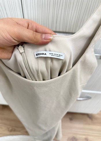 Bej Keten Mini bershka - Görsel 4