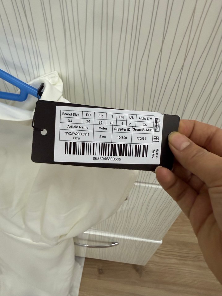 Beyaz Pilili Straplez Midi Kalem Elbise - Görsel 3