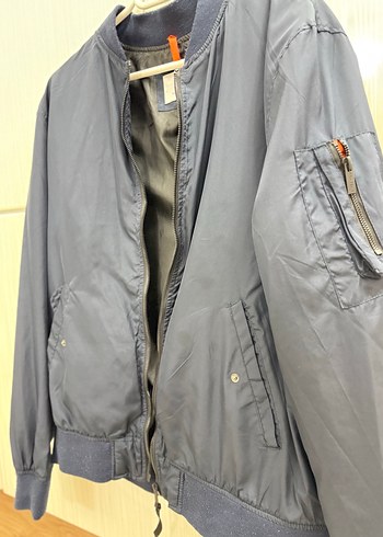 Gri Kadın Bomber Ceket Bol Kesim - Görsel 3