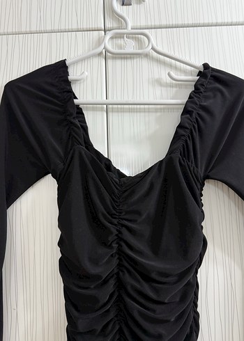 Uzun Siyah Gotik Drapeli Kadın Abiye Elbise - Görsel 2