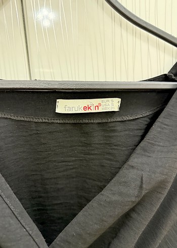 V Yaka Siyah tunik elbise - Görsel 3