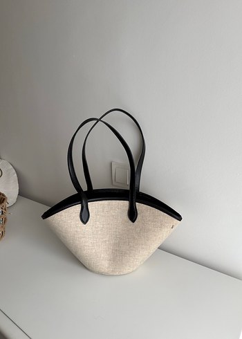 Bej Minimalist Keten Kadın Çanta