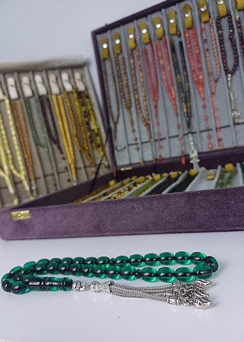 Muhammed Azazi Usta İşçilik Çubuk Sıkma Kehribar Tesbih - Görsel 7